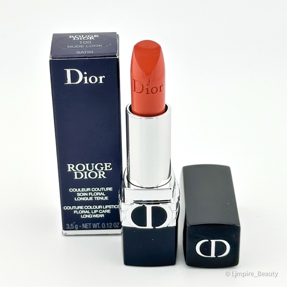 Nude Look 🆕 DIOR Rouge Dior Refillable Lipstick in Color: 100 Satin Finish NIB - Picture 6 of 10